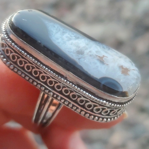 New Oversized Solar Quartz Agate 925 Silver Ring. - Picture 12 of 16